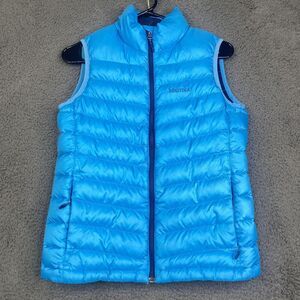 Marmot Vest Womens Small Blue 700 Fill Down Lightweight Puffer Packable Jacket